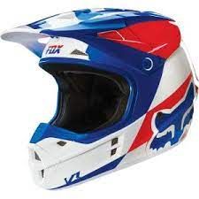 Fox V1 Helmet Navy Blue Red White